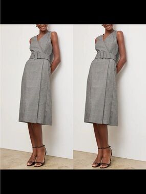 MM Lafleur Pencil Faux Wrapped Belted Dress Size 6